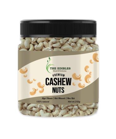 THE EDIBLES Natural Whole Cashews Nut Cashews 250 gms | Kaju Dry Fruits_Packing May Vary