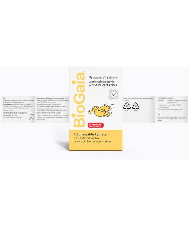 BioGaia Protectis Kids Tablets 30 Chewable Probiotics with 100 Million Live L Reuteri Supports Gut Health and Digestion in Children Strawberry Flavor - Buy Online on GoSupps.com