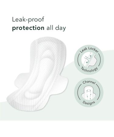 Rael Organic Cotton Cover Period Pads with Wings - Light Absorbency, 56 Count Petite Sanitary Napkins for Women - Unscented and Ultra Thin - Buy Online on GoSupps.com