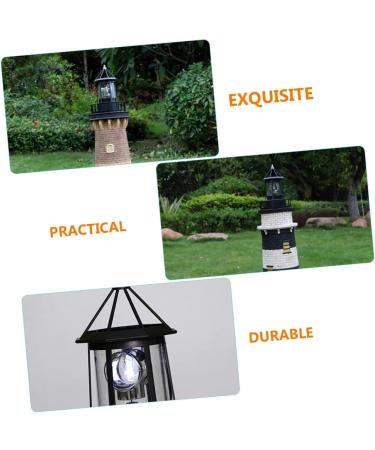2pcs Solar Rotating Light Outdoor Lighthouse Exterior Solar Powered Lights Retro Decor Towers Statue Lights Rotating Landscape Light Solar Lighthouse Yard Solar Lighthouse Lantern (Black) - Buy Online on GoSupps.com