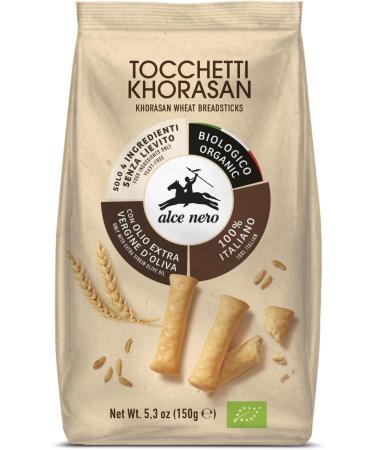 Alce Nero Tocchetti Bread Sticks - Organic Baking Product with Organic Khorasan Wheat and Extra Virgin Olive Oil - 150g + 400g Box - Pack of 8 - Buy Online on GoSupps.com