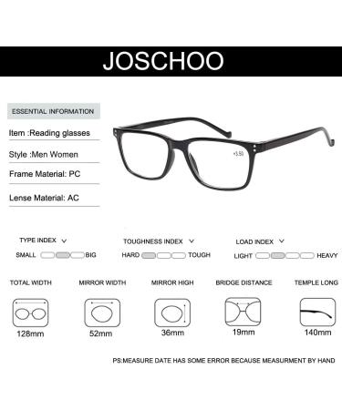 JOSCHOO 5 Pack Reading Glasses Men Women Spring Hinges | Comfortable Glasses 1.5 Strength - Buy Online on GoSupps.com