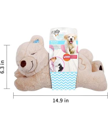 All For Paws Cuddly Toy for Dogs - Heartbeat Plush Animal & Behavioral Aid | Warm Bear Puppy Toy - Buy Online on GoSupps.com