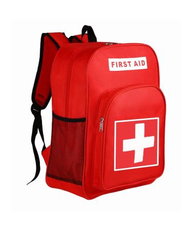 First Aid Bag Tactical Medical Bag Waterproof Outdoor Camping Durable Large Capacity First Aid Backpack (Only Bag) Red