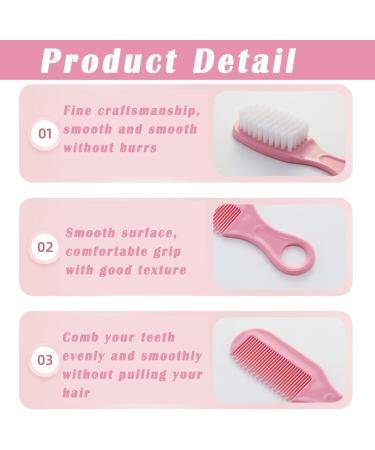 6 Piece Baby Hair Brush and Comb Set Baby Hair Brush and Comb Set for Newborns & Toddlers Natural Soft Goat Bristles for Infant Kids Perfect Baby Registry Gift(Pink Blue) - Buy Online on GoSupps.com
