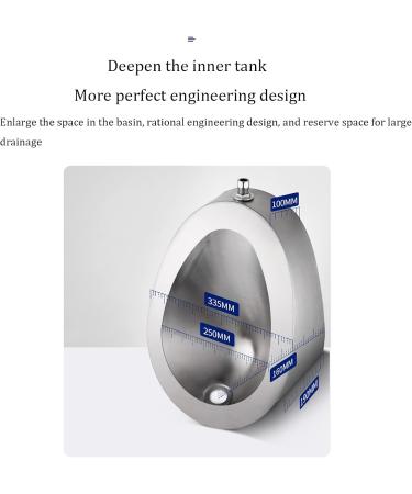 Automatic Induction Urinal Public Toilet Urinal 304 Stainless Steel Urinal Wall-Mounted Male Urinal Small Vertical Toilet Suitable for Home Hotel School - Buy Online on GoSupps.com