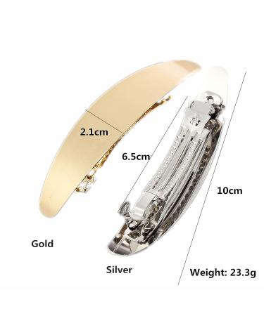 XHBTS Handmade Hair Clip Barrette Set - Long Thin Metal Pins French Style for Women and Girls in Silver Gold - Buy Online on GoSupps.com