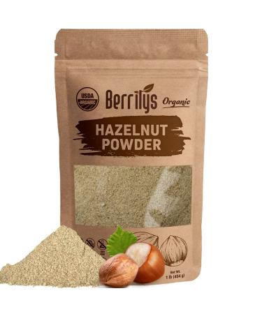 Berrilys Organic Hazelnut Powder, 1 LB, Baking and Topping Ingredient, No Additives, No Preservaties, No Added Sugar
