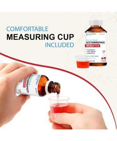 Puregen Labs Extra Strength Acetaminophen Liquid 500mg - Rapid Pain Reliever & Fever Reducer | Cherry Flavor | 8 fl oz | Muscle & Joint Relief Arthritis Pain - Buy Online on GoSupps.com
