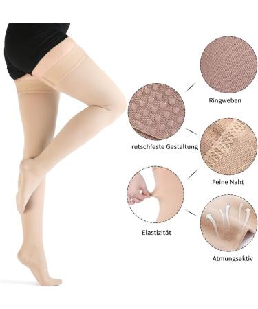Varcoh Compression Stockings for Women & Men - Support for Pregnancy & Varicose Veins - XXL Beige - Buy Online on GoSupps.com