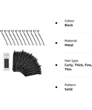 Enselling Hair Grips Pack of 50-5.5cm - Crimped Blonde Bobby Pins for Women Girls and Hairdressing Salons -Perfect for Thick Thin & Curly Hair Styling (Black) - Buy Online on GoSupps.com