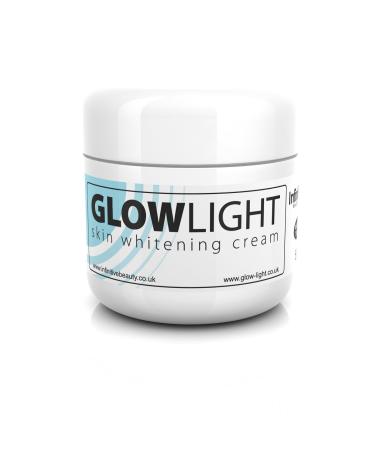 Glowlight Whitening and Brightening Cream made in the UK for dark spots acne scars blemishes stretch marks and overall radiant skin 50g