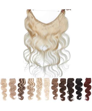 16 inches SEGO One Piece Invisible Secret Wire Hair Extension Headband Real Human Hair No Clip in #60 Platinum Blonde Wavy Curly Remy Hairpieces for Women (60g) 16 Inch #60 Platinum Blonde - Buy Online on GoSupps.com