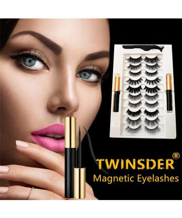 3D Magnetic Eyelashes and Eyeliner Set - NO GLUE NEEDED NO SKILL NEEDED Updated 3D 6D Reusable Magnetic Eyelashes Natural Look Waterproof Magnetic Eyeliner and Lashes Kit with Applicator 10 Pairs - Buy Online on GoSupps.com