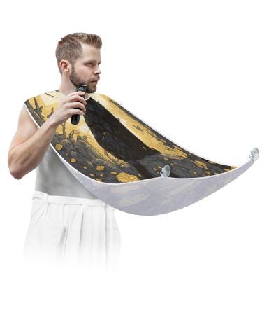 Forest Stream Beard Bib Apron Beard Hair Catcher for Men Shaving Fathers Day Anniversary Christmas Gifts for Dad Husband Beard Bib with 2 Suction Cups