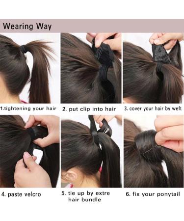 iLUU 18 Inch Curly Wavy Ponytail Extension 100g Heat Resistent Friendly Fiber Synthetic Wrap Around Ponytail Natural Black Color Magic Paste Ponytail Clip in Hairpiece Ponytail Extensions (2#) #2-natural brown - Buy Online on GoSupps.com