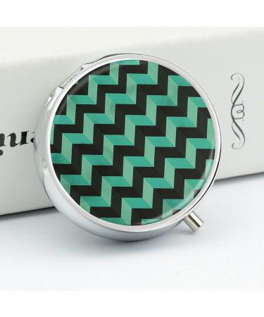 Turquoise & Black Travel Pill Box - 3 Compartment Portable Pill Organizer for Purse & Pocket - Buy Online on GoSupps.com