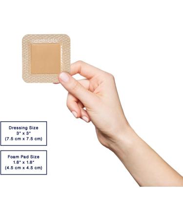 MedVanceTM Silicone Bordered Foam Dressing 3x3 (1.8x1.8 Pad) - Box of 10 - Buy Online on GoSupps.com