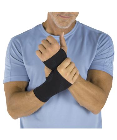 Vive Wrist Compression Sleeve Support Brace For Pain Relief - Relieves Carpal Tunnel Arthritis Tendonitis & More - Joint Stabilizer for Right or Left Hand - For Women & Men (Large)