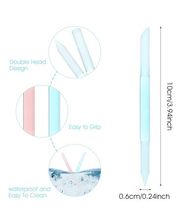 Shop WLLHYF 3-Piece Glass Cuticle Pusher Set - Dual-Ended Manicure Tools for Nail Care (Blue Pink Transparent) | International Shipping Available - Buy Online on GoSupps.com