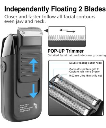 Men's Electric Shaver - LCD Mini Beard Trimmer for Face & Bald Head - Compact Razor for Sideburns & Hair Care - Buy Online on GoSupps.com