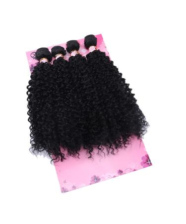 FRELYN Kinky Curly Synthetic Hair Bundles - Black Color 18 18 20 20 Inches - Heat Resistant Fiber - Soft as Human Hair - 4 Pieces - Buy Online on GoSupps.com