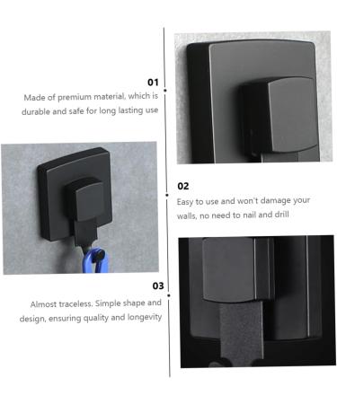 Alipis 3 Pcs No Trace Hook Heavy Duty Picture Hangers Hat Wall Hanger Suction Cup Hook Wall Mount Nail 9x6x5cmx3pcs Blackx3pcs - Buy Online on GoSupps.com