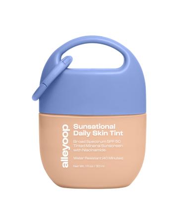 Alleyoop Sunsational Tinted Moisturizer SPF 50 for Face Broad Spectrum 100% Mineral Face Sunscreen with Jojoba Hydrating & Soothing Tinted Sunscreen Vegan & Cruelty-Free (Glimmer)
