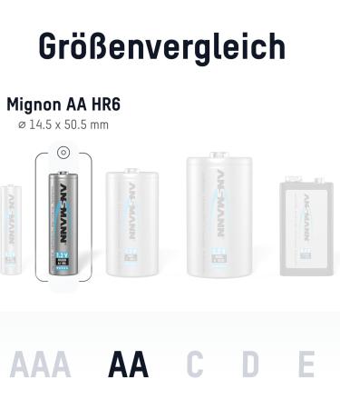 Buy ANSMANN maxE Rechargeable AA Batteries 2500mAh - Low Self Discharge NiMH - Pre-Charged for Remote Controller Flashlight - 8-Pack - Buy Online on GoSupps.com