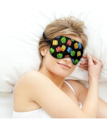 Varicoloured Dice Sleep Mask Eye Cover - Adjustable Strap for Men and Women - Blocks Light for Night Travel and Nap - Buy Online on GoSupps.com