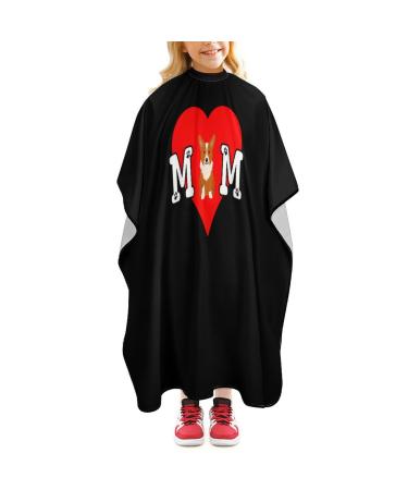 Corgi Dog Mom Heart Funny Barber Cape Professional Salon Hair Cutting Cape Hairdresser Apron for Men Women