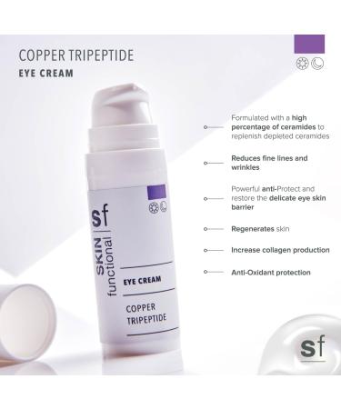 Skin Functional Eye Cream - Copper Tripeptides Anti-Ageing Skin Regeneration Firmness & Elasticity Cellular Renewal 15 ml - Buy Online on GoSupps.com