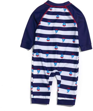Bonverano Baby Boys Swimsuit UPF 50+ Sun Protection | 9-12 Months | Full-Length Zipper One Piece Swimwear - Buy Online on GoSupps.com