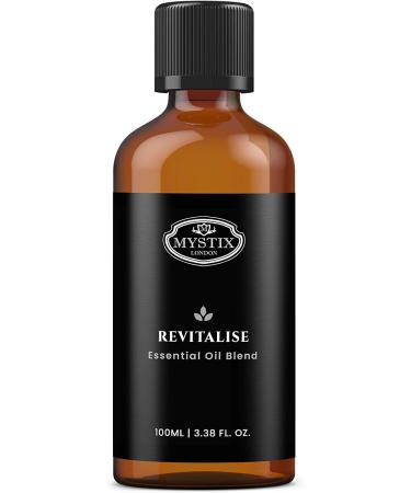 Mystix London Revitalise Pure Essential Oil Blend 100ml | Natural Aromatherapy for Diffusers & Massage | Vegan & GMO Free Gift Option - Buy Online on GoSupps.com