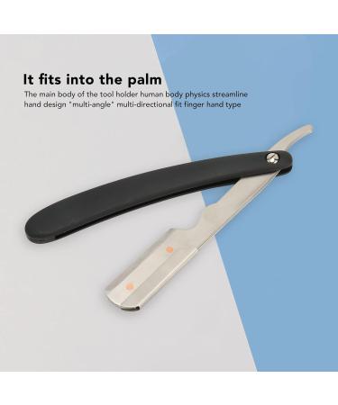 Professional Foldable Stainless Steel Beard Blade Holder | Durable Razor with Straight Edge for Precision Grooming - Buy Online on GoSupps.com