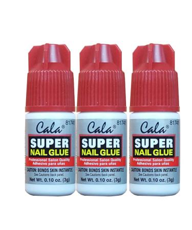 3 bottles Super nail Glue professional Salon Quality,Quick and Strong Nail liquid adhesive 0.10 Ounce (Pack of 3)