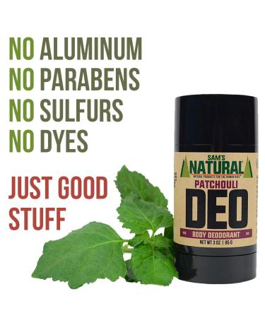 Sam's Natural Patchouli Deodorant - 3 oz | Aluminum-Free, Vegan, Made in New Hampshire | For Men, Women, Unisex - Buy Online on GoSupps.com