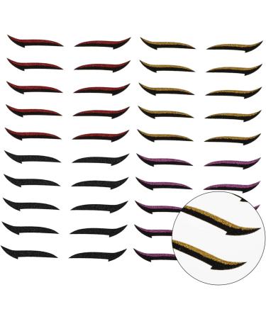 Didiseaon 40 Pairs Eyeshadow Stickers Holographic Eyeliner Stickers Invisible Tape Glitter Glue Painted Tool - Buy Online on GoSupps.com