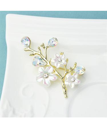 Pin Jewelry Gifts for Women Ladies Fashion Accessories Rhinestone Plum Blossom Brooch Simple Luxury Ladies Brooch Banquet Brooch Brooches & Pins - Buy Online on GoSupps.com