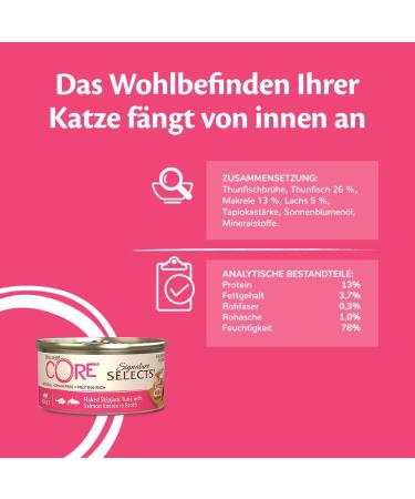 Wellness Core Signature Selects Grain-Free Wet Cat Food - High Meat Content Flaked Selection Mix 8 x 79g (632g Pack) - Buy Online on GoSupps.com