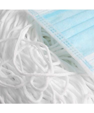 Elastic Strap White Earloop Cord Stretchy Ear Tie Rope Handmade String for Sewing 1/8-Inch (32Yard)