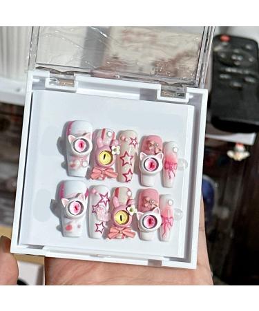 Handmade Nail Wearing New Type Nail Enhancement 3D Detachable False Nail Enhancement Patch(Size:XS)