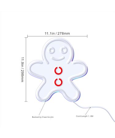 St16s32-fnu0102-wp Gingerbread Man LED Neon Sign - White/Purple Dual Color - Perfect Holiday Decor - Buy Online on GoSupps.com