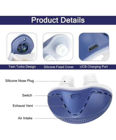 ROOHO Adjustable Electric Anti Snoring Device - Stop Snoring Solution for Men and Women - Nasal Dilator Nose Vents Plugs - Buy Online on GoSupps.com