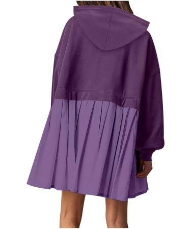 Yihaojia Oversized Boyfriend Sweatshirt for Women Casual V Neck Button Up Loose Pullover Sweatshirts Tops for Fall Purple#3 X-Large - Buy Online on GoSupps.com