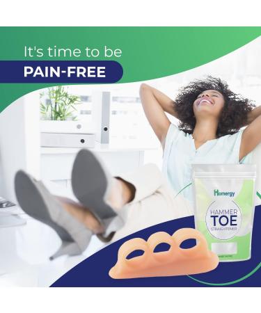 Hammer Toe Straightener & Corrector for Women and Men - Gel Separators for Overlapping Toes - Splint Cushion to Correct Toes - 4 Pack Beige - Buy Online on GoSupps.com