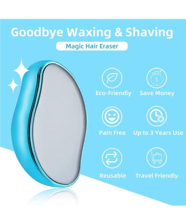 Crystal Hair Eraser - Painless Silky Hair Removal Stone for Women and Men - Fast & Easy Magic Hair Remover for Arms, Legs & Back (Sky Blue) - Buy Online on GoSupps.com