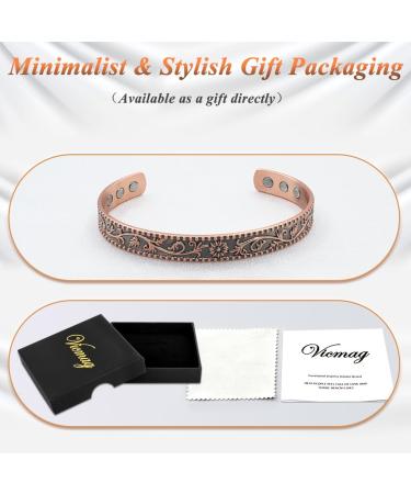 Vicmag 99.99% Pure Copper Magnetic Daisy Bracelet for Women | 6X Ultra Strength Magnets, Adjustable Size | Gift Box Included - Buy Online on GoSupps.com
