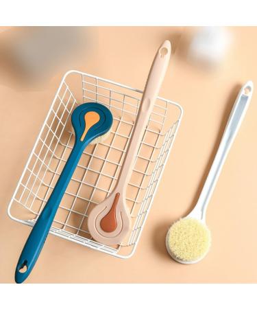 Soft Long Handle Bath Brush & Sponge | Back Scrubber & Massage Brush for Home Spa - White - Buy Online on GoSupps.com