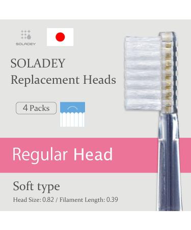 SOLADEY Ionic Toothbrush Replacement Heads - 4 Pack (Soft) | Compatible with SOLADEY Toothbrushes - Buy Online on GoSupps.com
